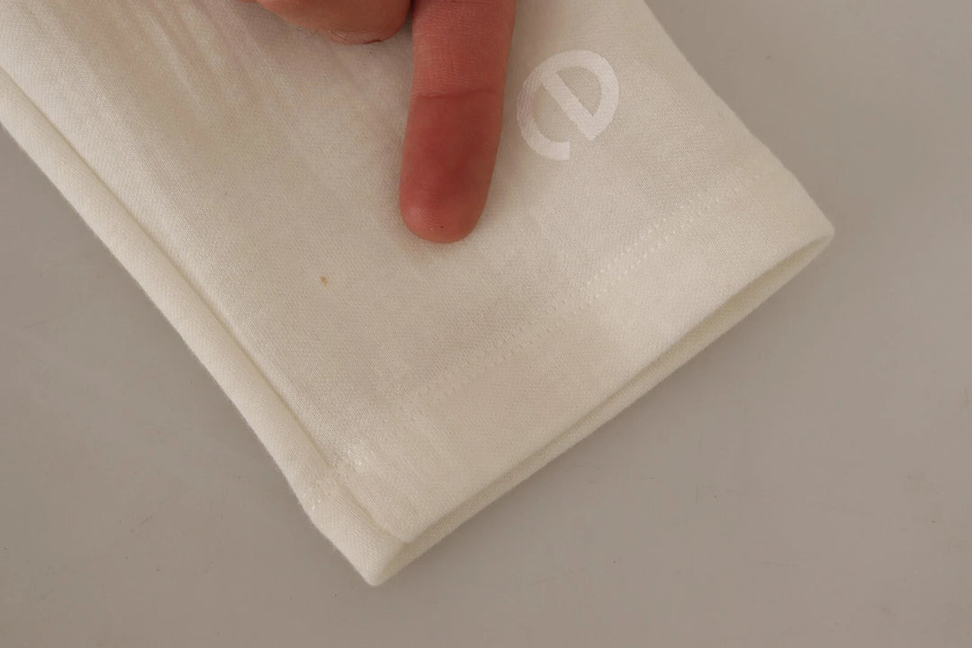 Beige Logo Long Sleeve Cropped Pullover Sweater