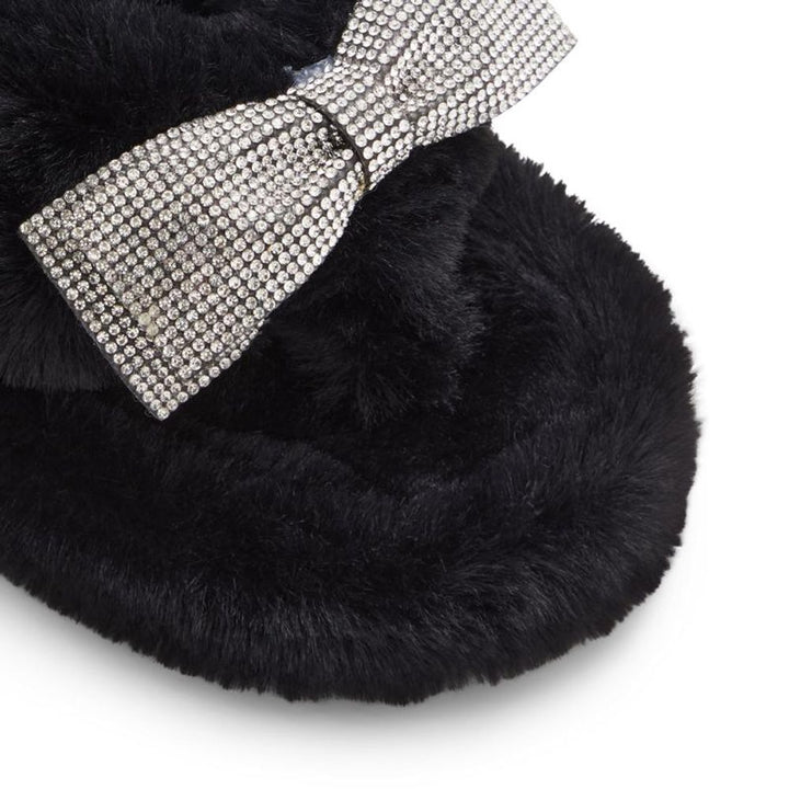 Black Polyester Slippers