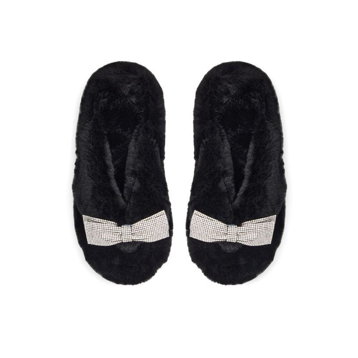 Black Polyester Slippers