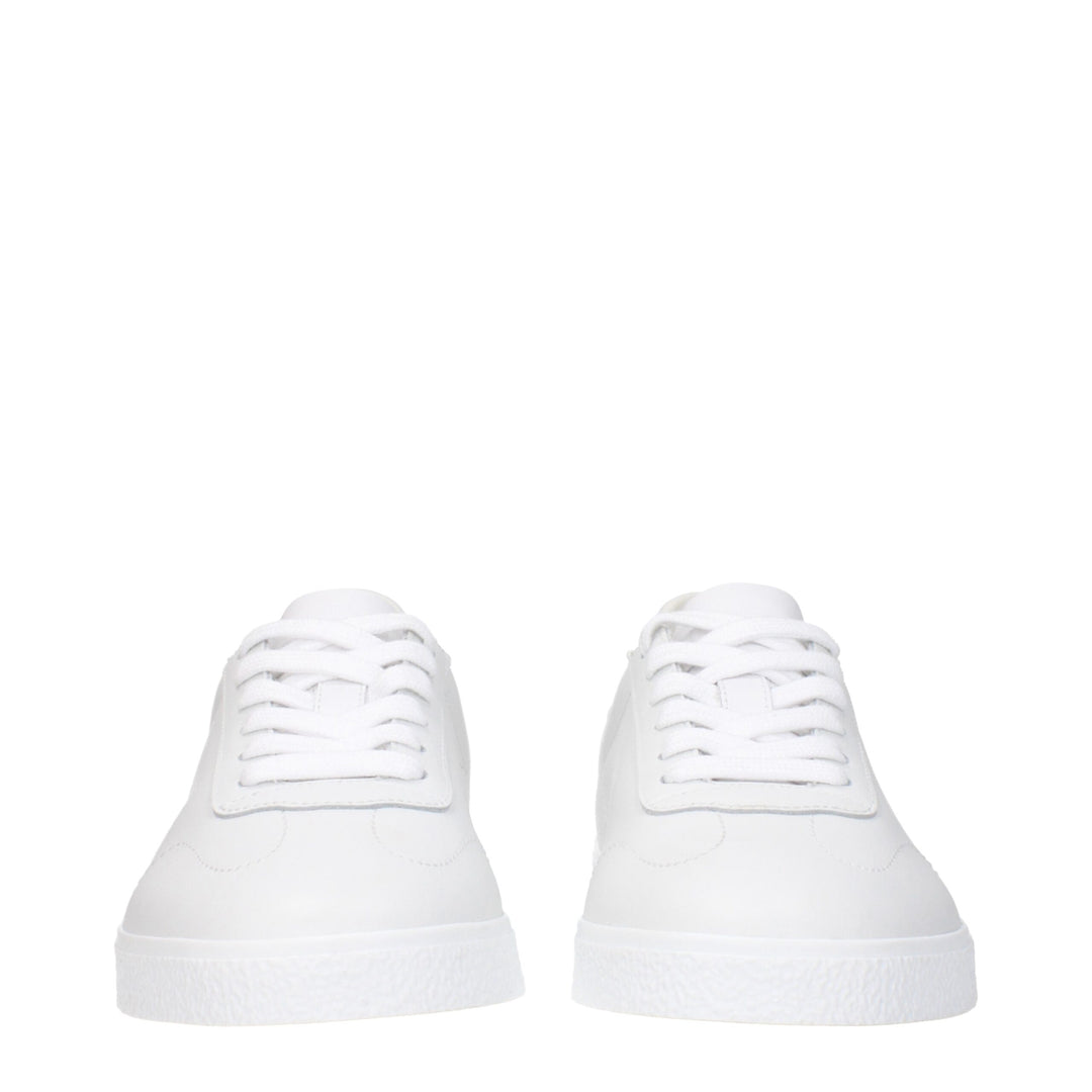 White Leather Low Top Sneakers