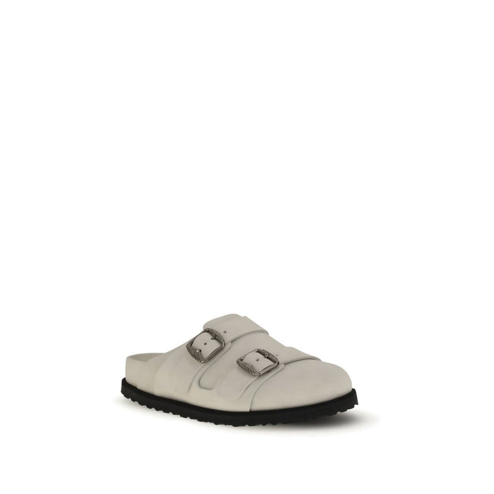 Beige Calf Leather Bos Taurus Mules