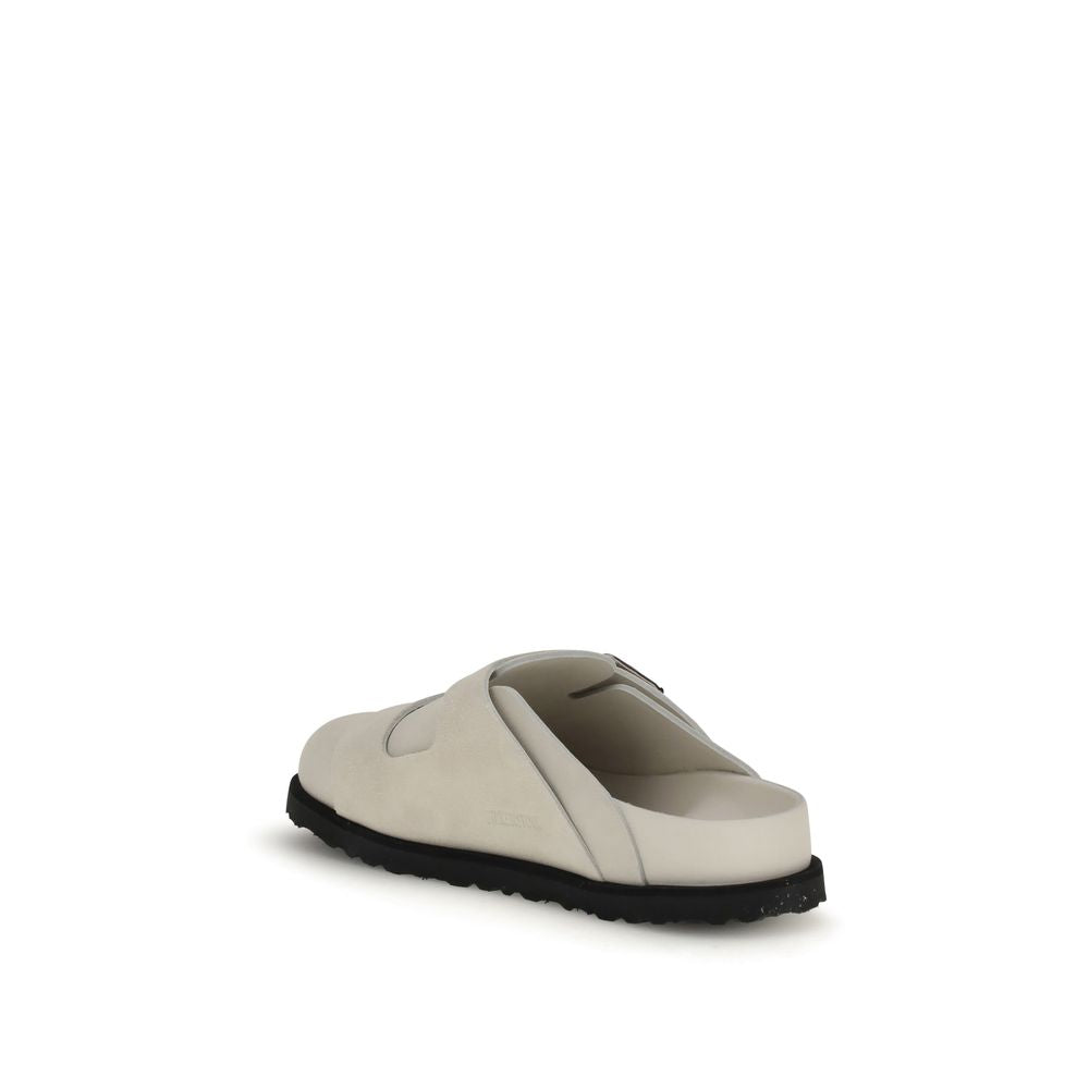 Beige Calf Leather Bos Taurus Mules