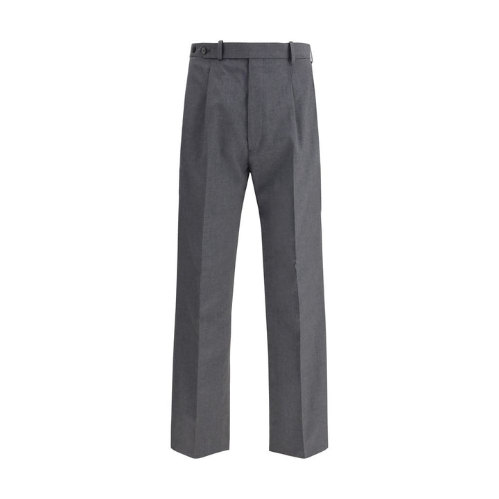 Gray Fleece Wool Dress Pants