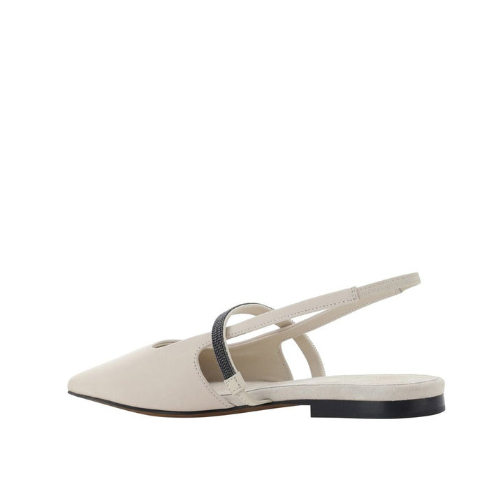 White Calfskin Ballet Flats