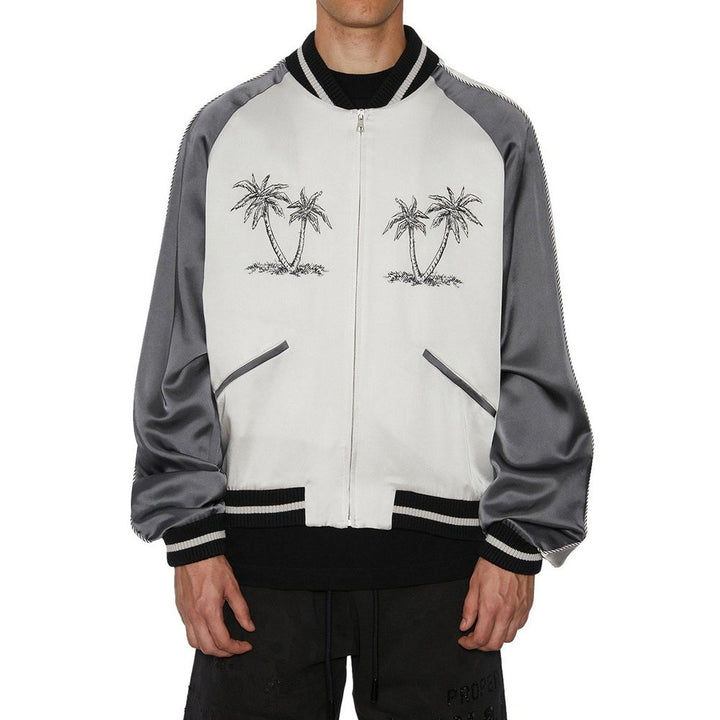 Gray Acetate Bomber