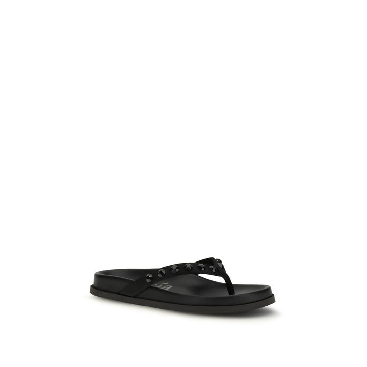 Black Rubber Flip-Flop Sandals