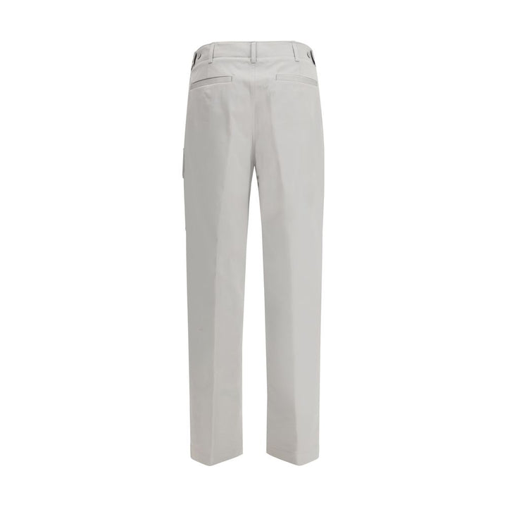 Silver Cotton Cargo Pants