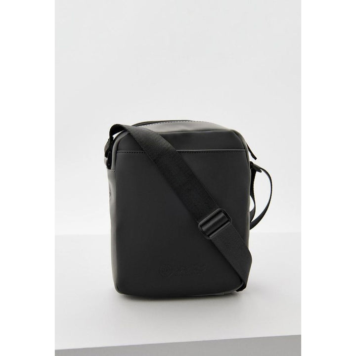 Black Polyethylene Crossbody Bag