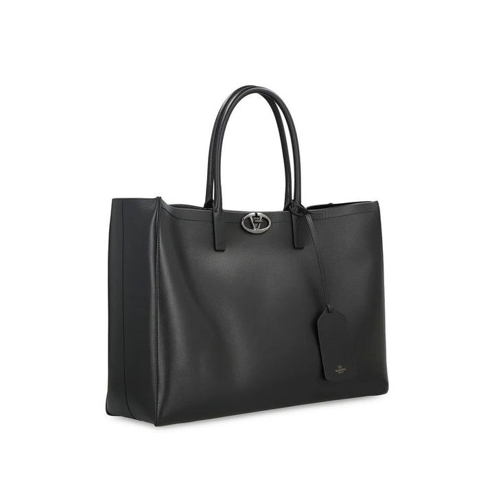 Black Calfskin Tote Bag