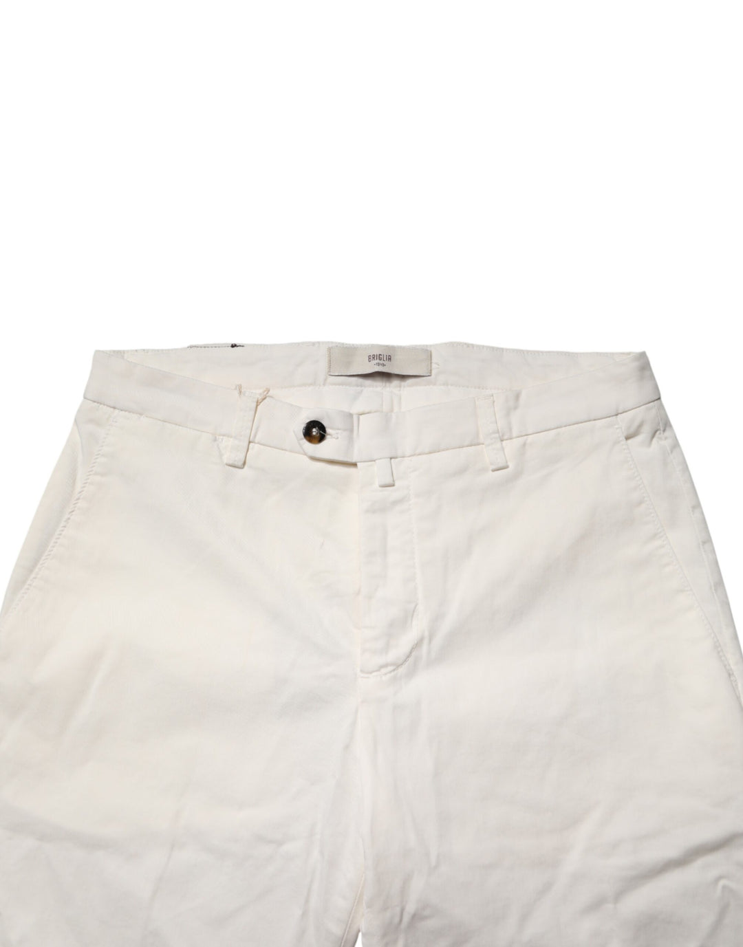 White Cotton Straight Fit Chino Trouser Pants