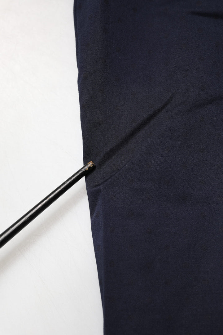 Navy Blue Straight Chino Mid Waist Pants