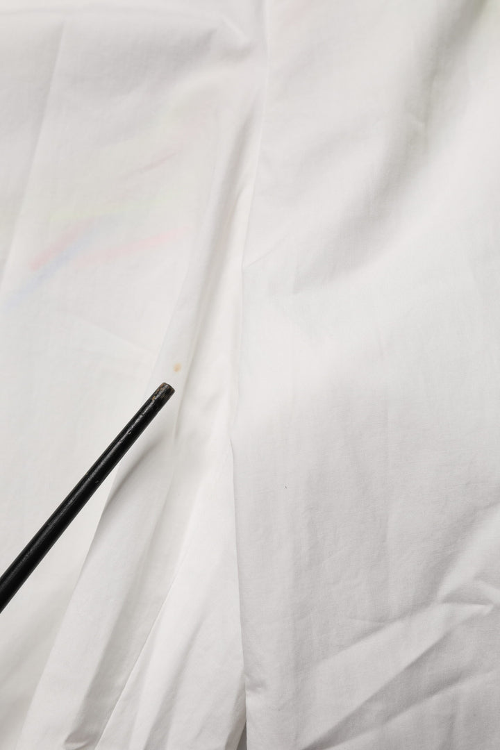 White Cotton High Waist Wide Leg Straight Bermuda Shorts