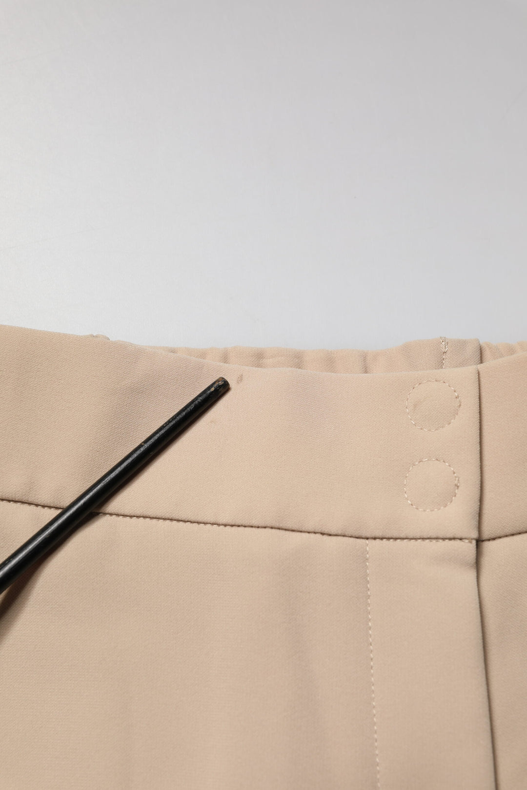 Beige High Waist Straight Chino Trouser Pants