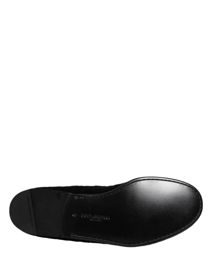 Black Velvet Slip On Loafers Formal Men Shoes