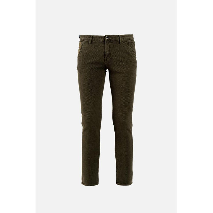 Brown Cotton Casual Pants