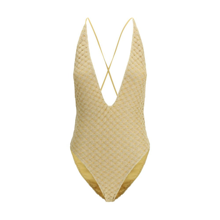 Gold Other Fibres One-Piece Swimsuit