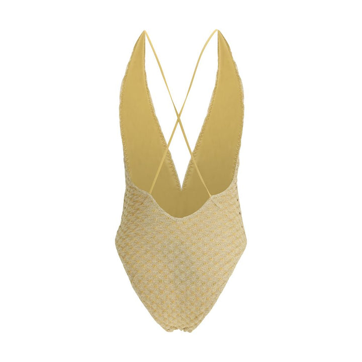 Gold Other Fibres One-Piece Swimsuit