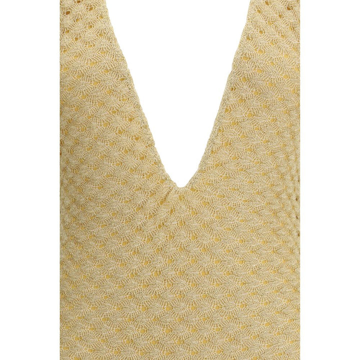 Gold Other Fibres One-Piece Swimsuit