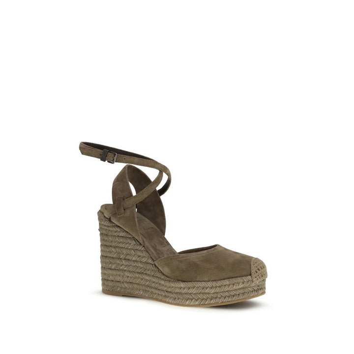 Beige Calf Leather Bos Taurus Espadrilles