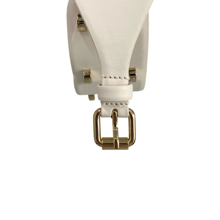 White Genuine Leather Women Belt
