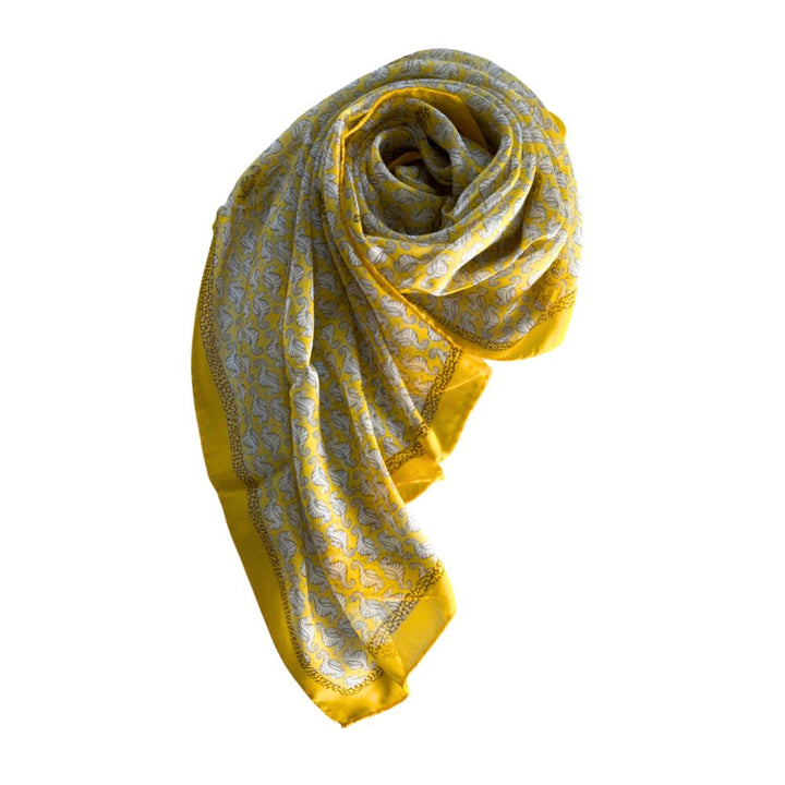 Yellow Silk Women Scarf