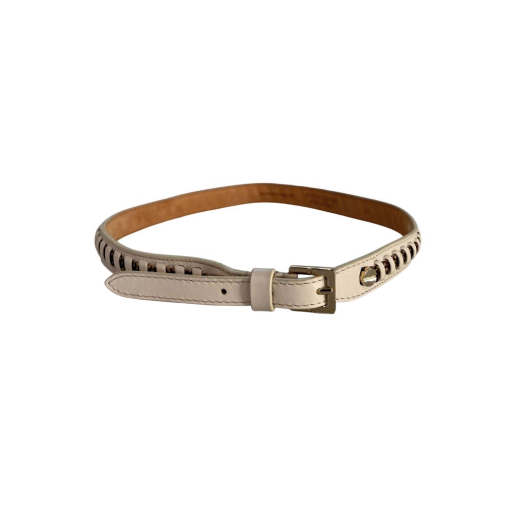 White Leather Women's Belt