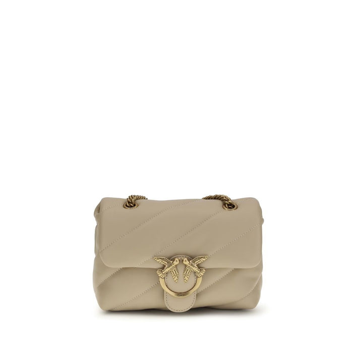 Beige Calf Leather Bos Taurus Shoulder Bag