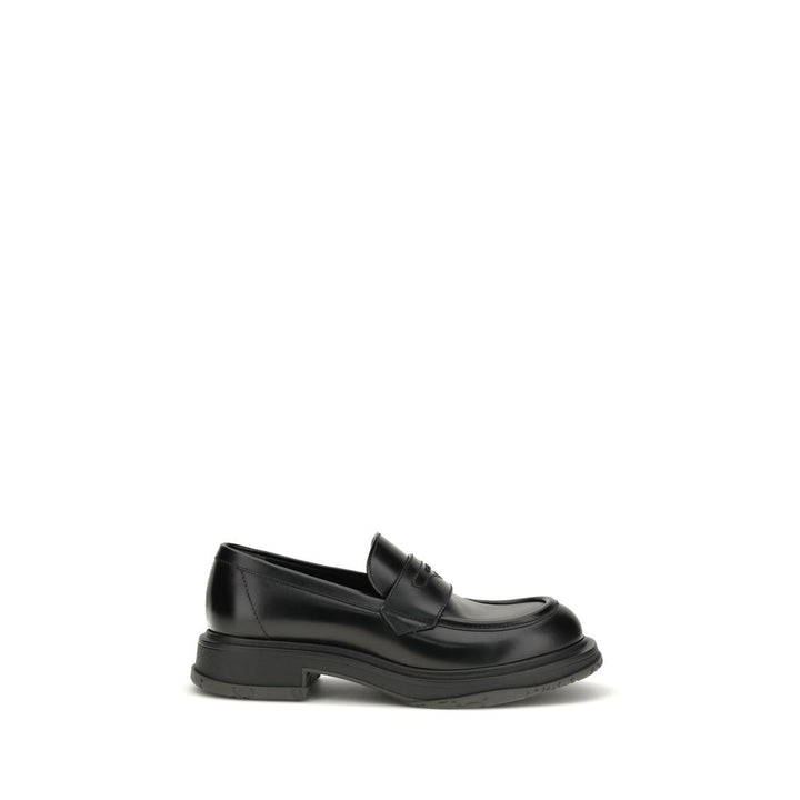 Black Calf Leather Bos Taurus Slip-On Loafers