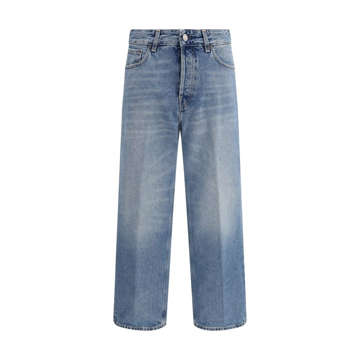 Blue Cotton Boyfriend Jeans