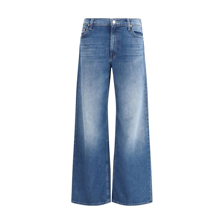 Blue Cotton Flared Jeans