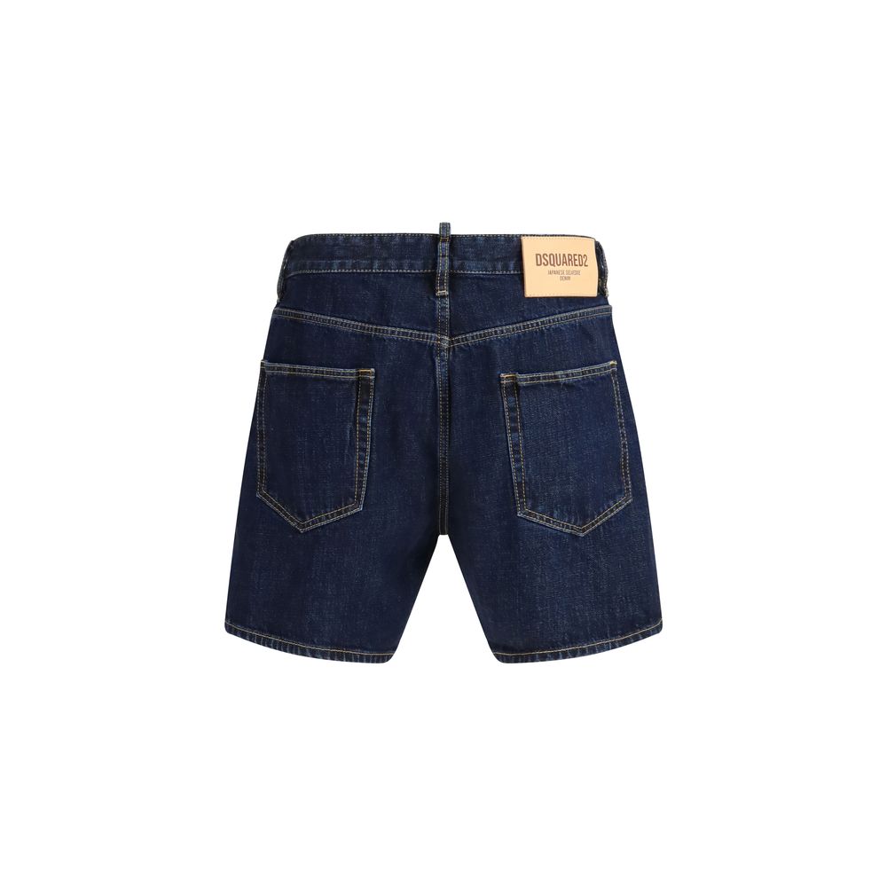 Blue Cotton Bermuda Shorts