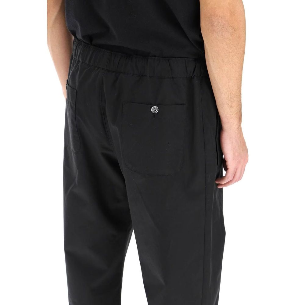 Black Cotton Casual Pants