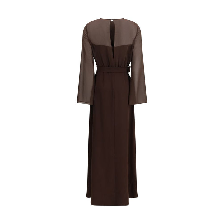 Brown Polyester Casual Dress