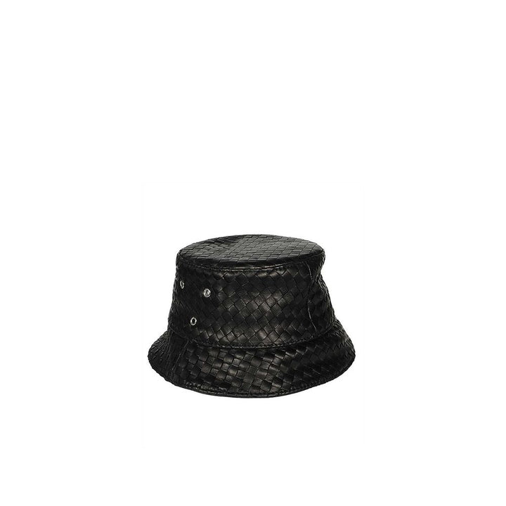 Black Lamb Leather Bucket Hat