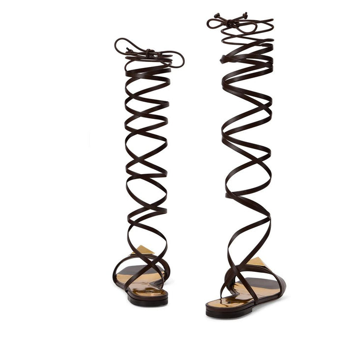 Brown Leather Strap-On Sandals