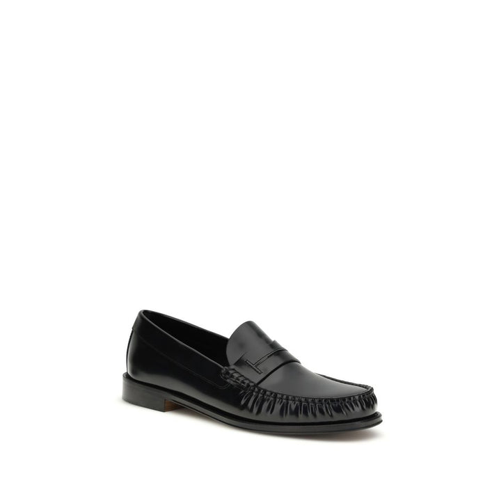 Black Calf Leather Bos Taurus Slip-On Loafers
