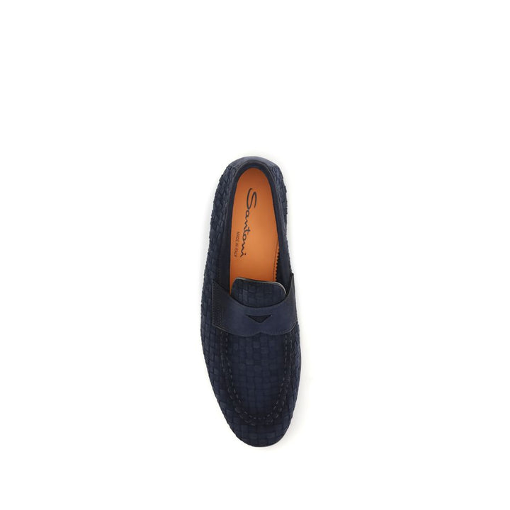 Blue Calf Leather Bos Taurus Slip-On Loafers