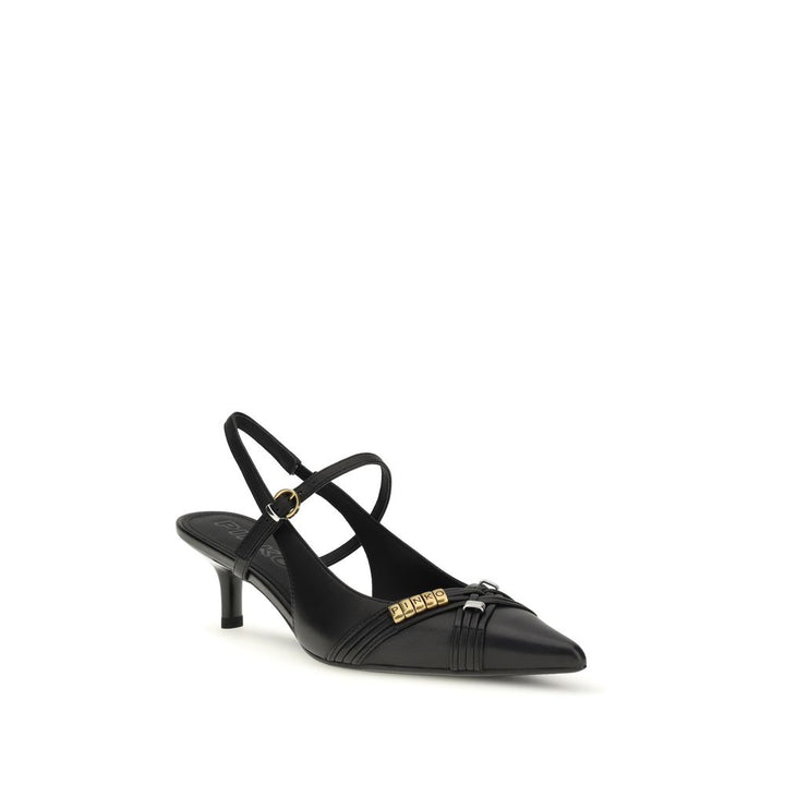 Black Calf Leather Bos Taurus Mid Heel Pumps