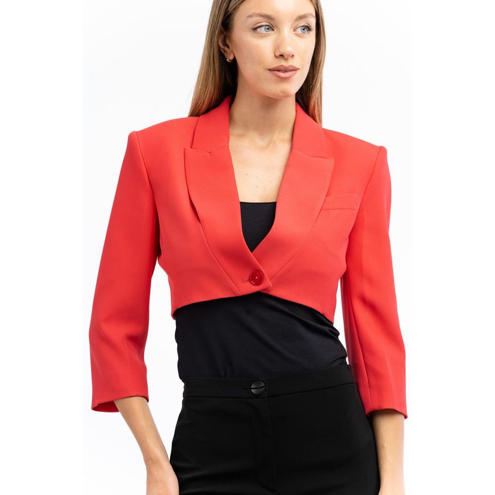 Red Polyester Blazer