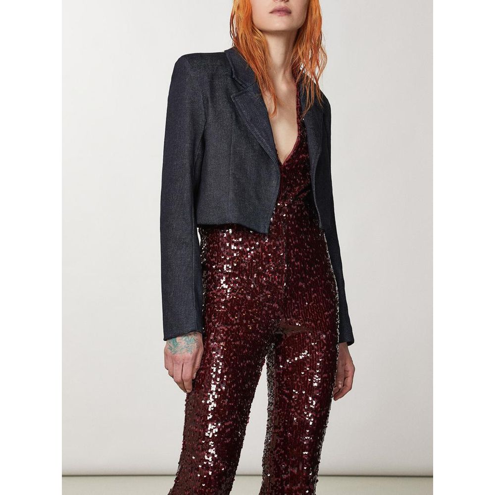 Navy Blue Cotton Blazer