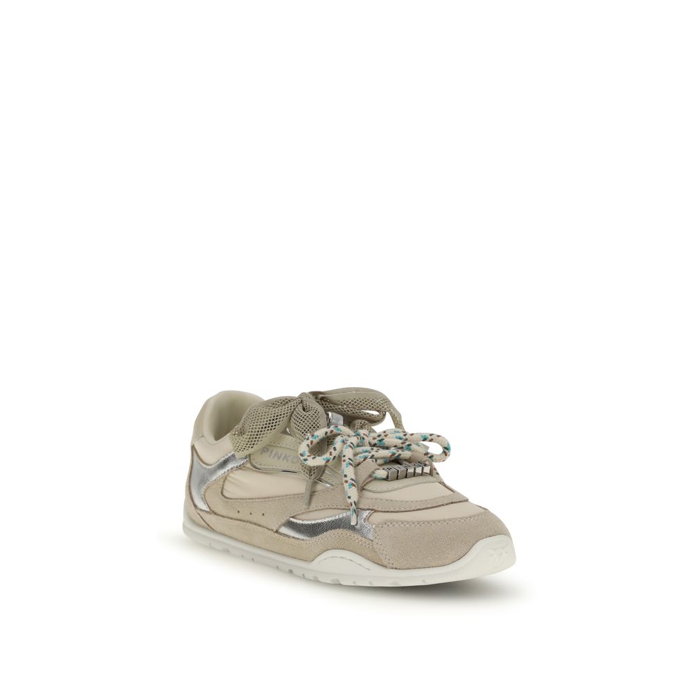 Beige Calf Leather Bos Taurus Athletic Sneakers