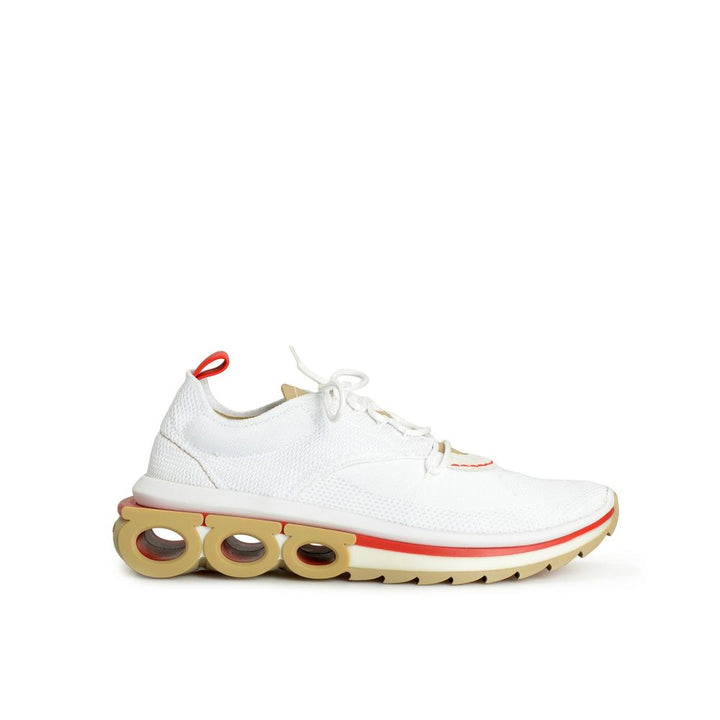 White Fabric Athletic Sneakers