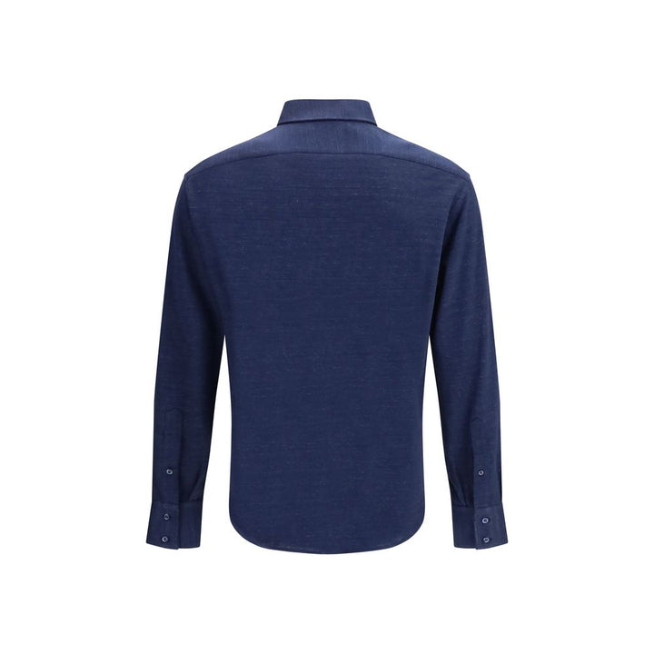 Blue Linen Dress Shirt