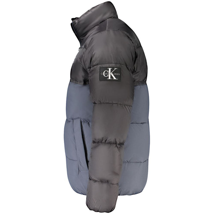 Blue Polyester Men's Jacket