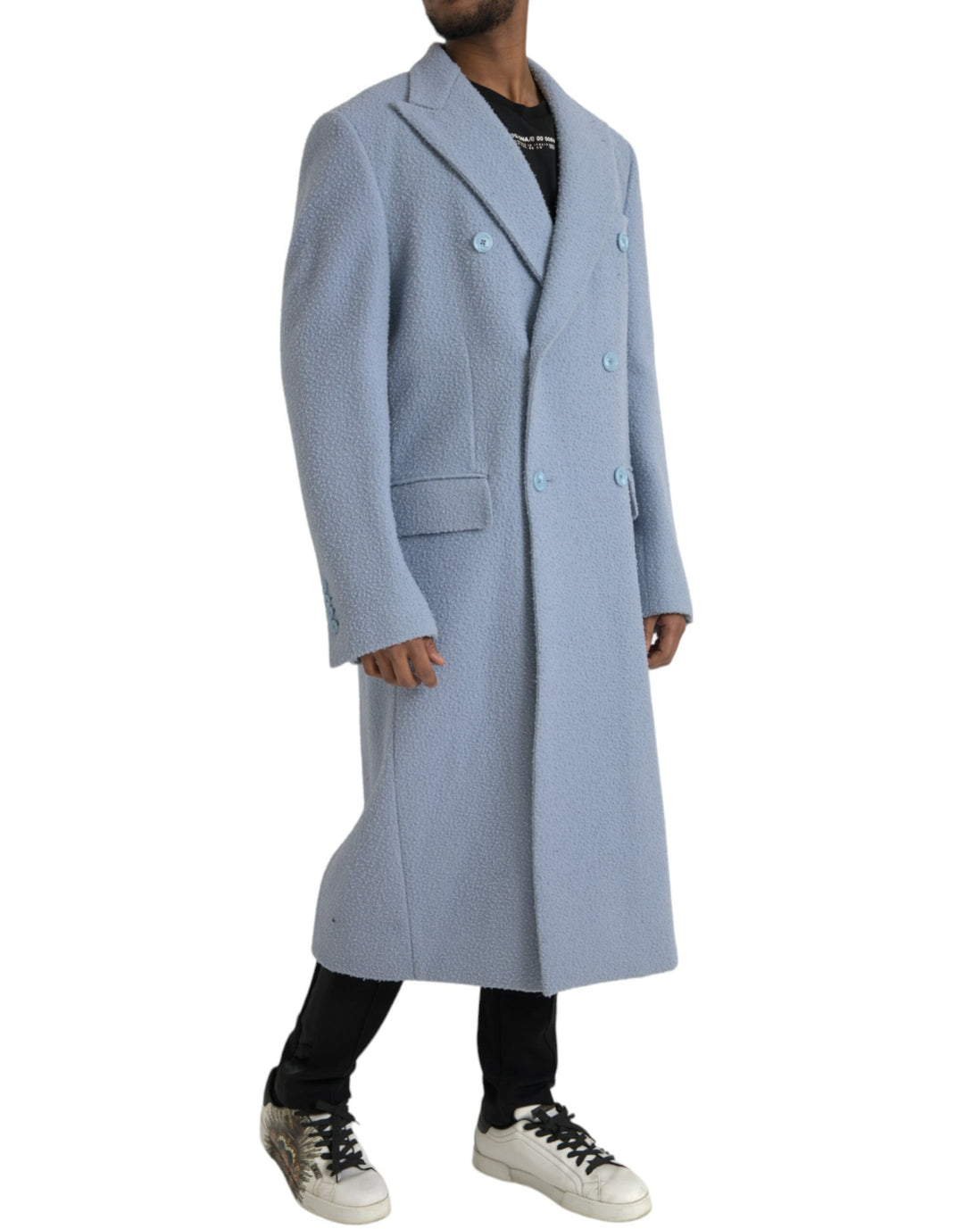 Light Blue Cashmere Trench Coat
