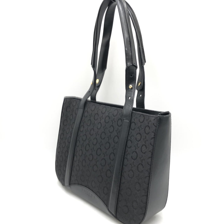 Black C Macadam Canvas Tote Bag