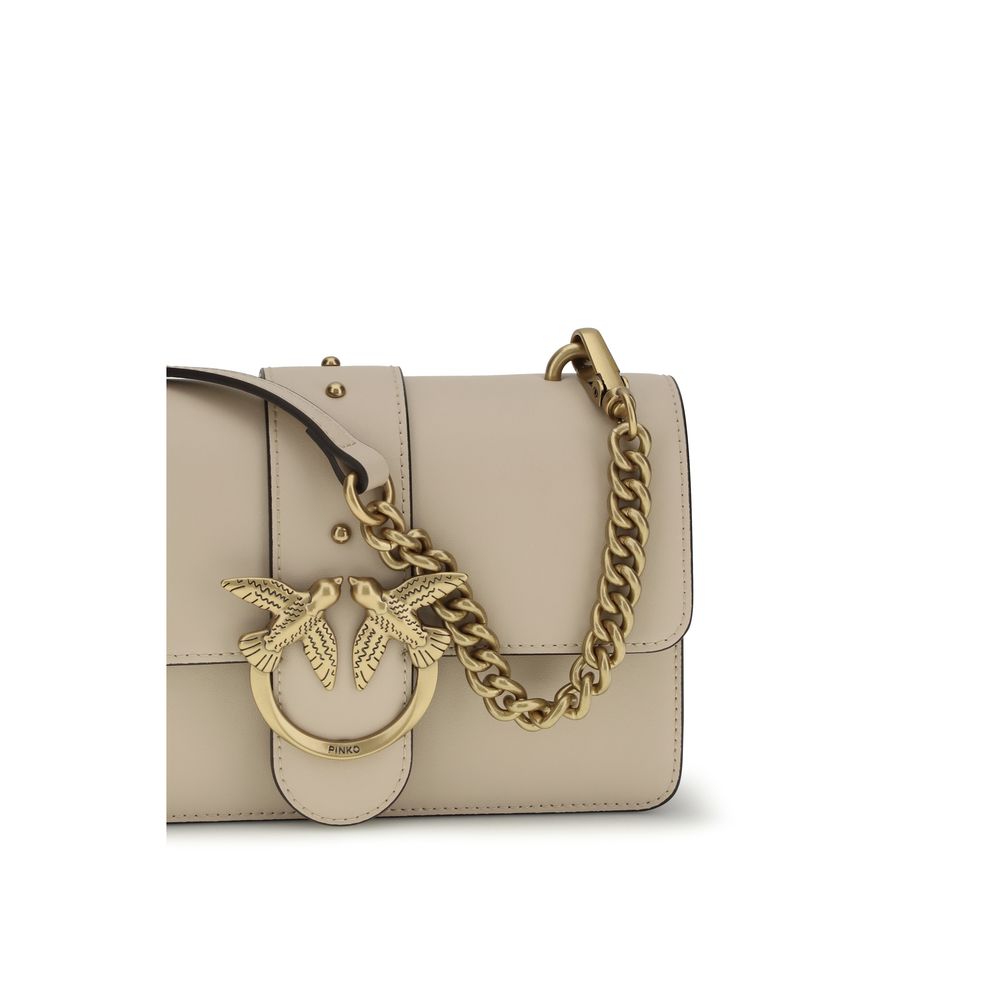Beige Calf Leather Bos Taurus Shoulder Bag