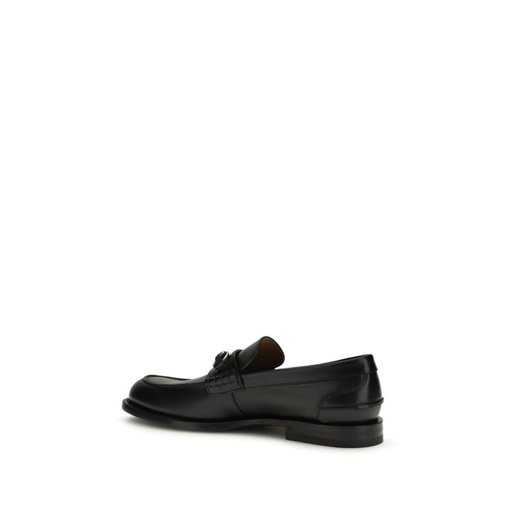 Black Calf Leather Bos Taurus Slip-On Loafers