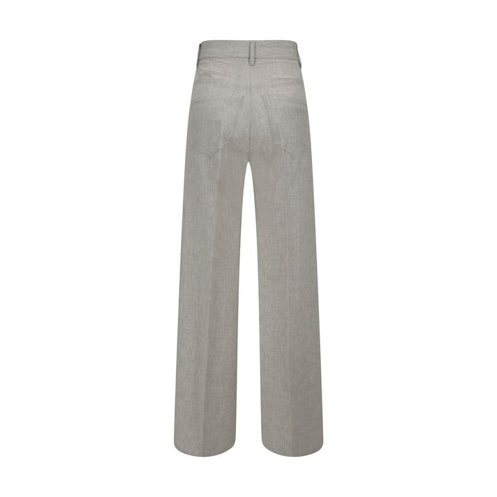 Gray Viscose Casual Pants