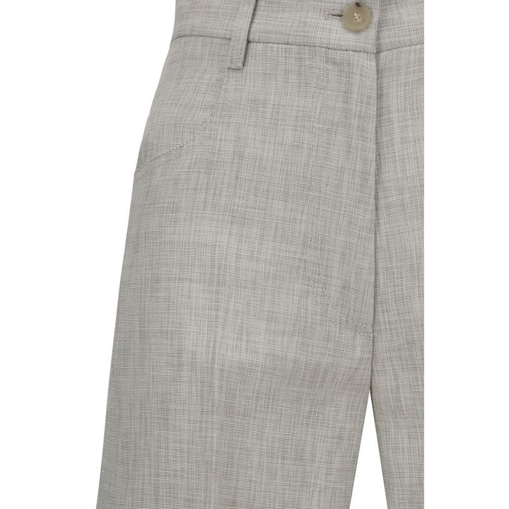 Gray Viscose Casual Pants
